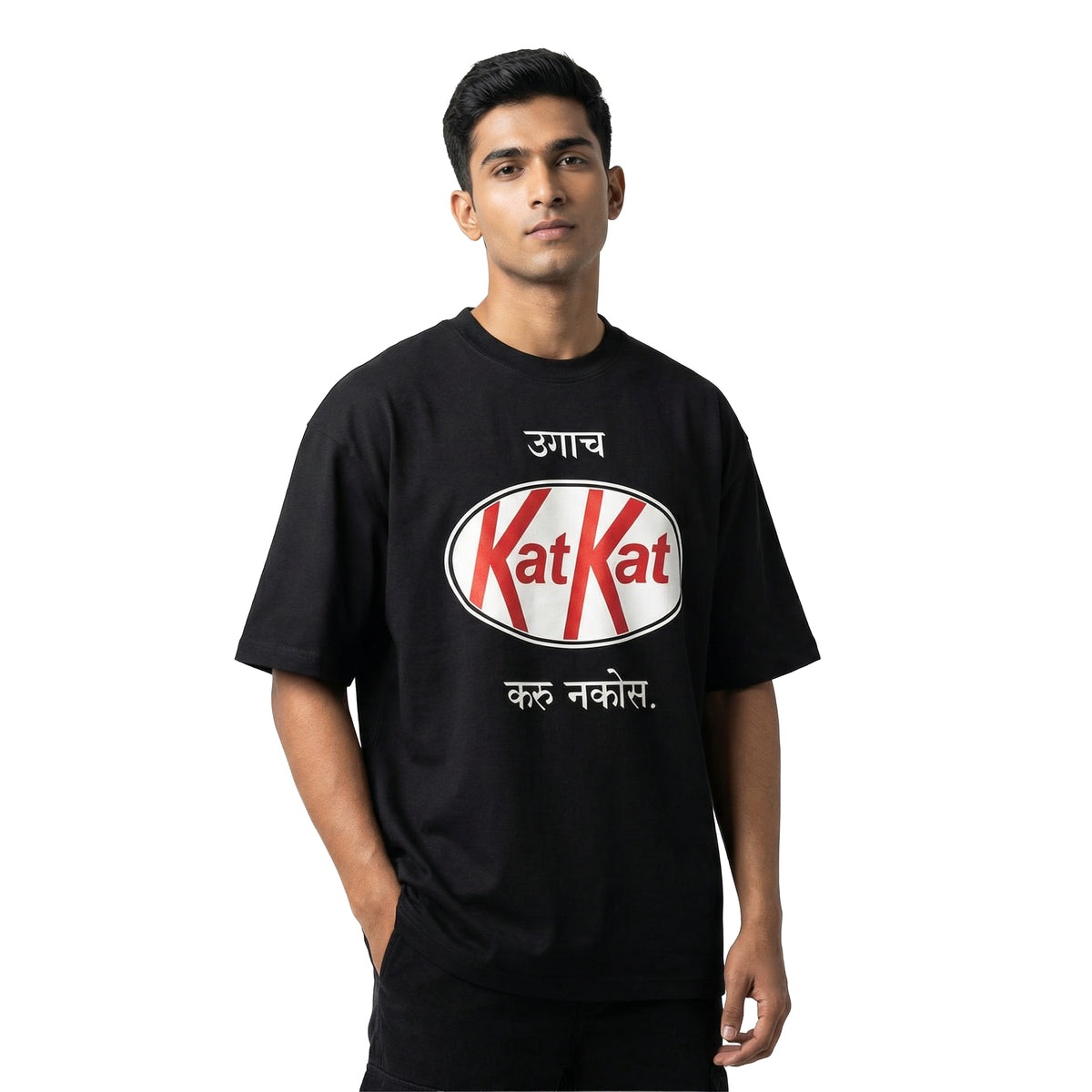 Kat Katoversized cotton t-shirt for men and women by BOMBAE STORE