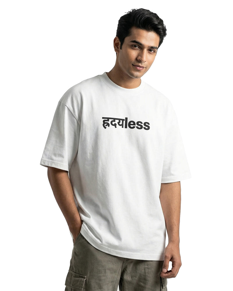 Hridaylessoversized cotton t-shirt for men and women by BOMBAE STORE