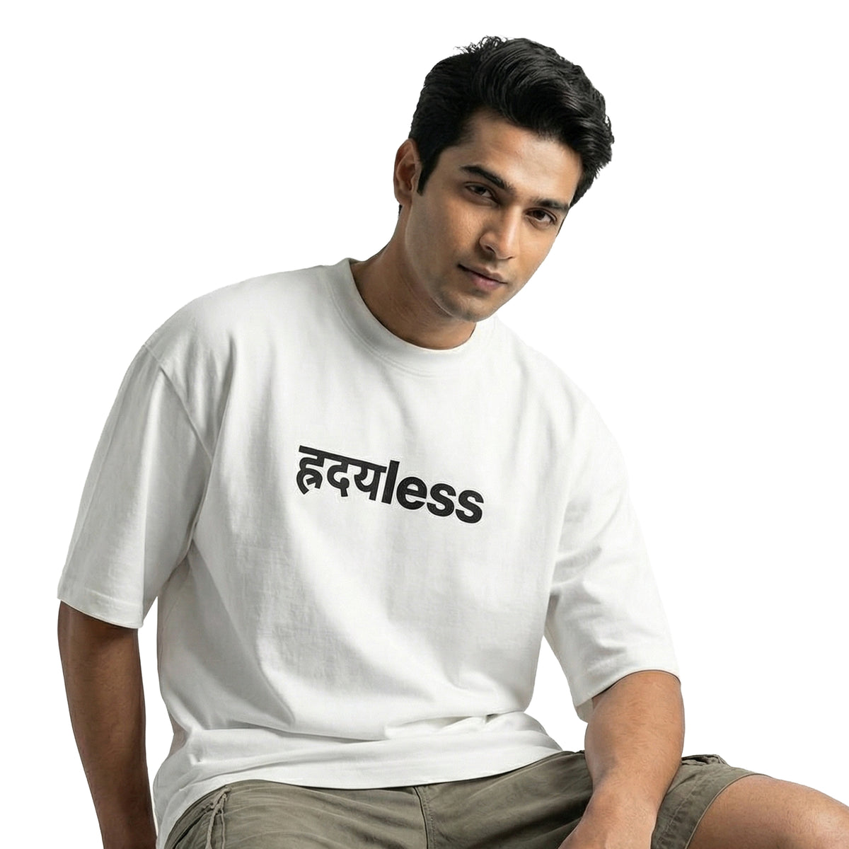 Hridaylessoversized cotton t-shirt for men and women by BOMBAE STORE