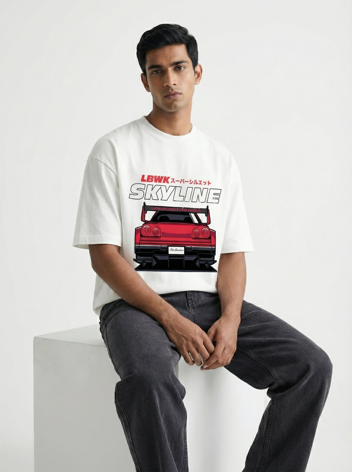 LBWK Skylineoversized cotton t-shirt for men and women by BOMBAE STORE
