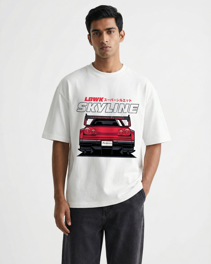 LBWK Skylineoversized cotton t-shirt for men and women by BOMBAE STORE