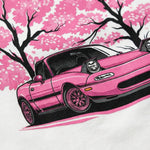 Miata MX-5 Sakuraoversized cotton t-shirt for men and women by BOMBAE STORE