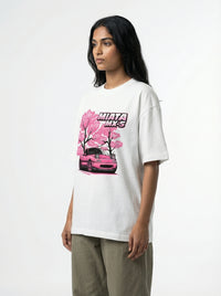 Miata MX-5 Sakuraoversized cotton t-shirt for men and women by BOMBAE STORE
