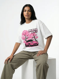 Miata MX-5 Sakuraoversized cotton t-shirt for men and women by BOMBAE STORE