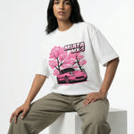 Miata MX-5 Sakuraoversized cotton t-shirt for men and women by BOMBAE STORE