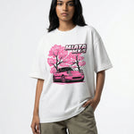 Miata MX-5 Sakuraoversized cotton t-shirt for men and women by BOMBAE STORE