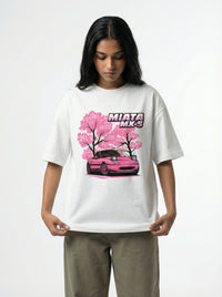 Miata MX-5 Sakuraoversized cotton t-shirt for men and women by BOMBAE STORE