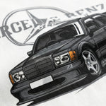 Mercedes-Benz 190Eoversized cotton t-shirt for men and women by BOMBAE STORE