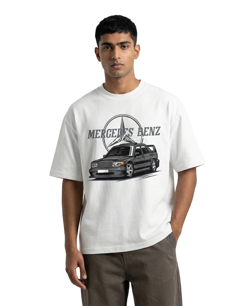 Mercedes-Benz 190Eoversized cotton t-shirt for men and women by BOMBAE STORE