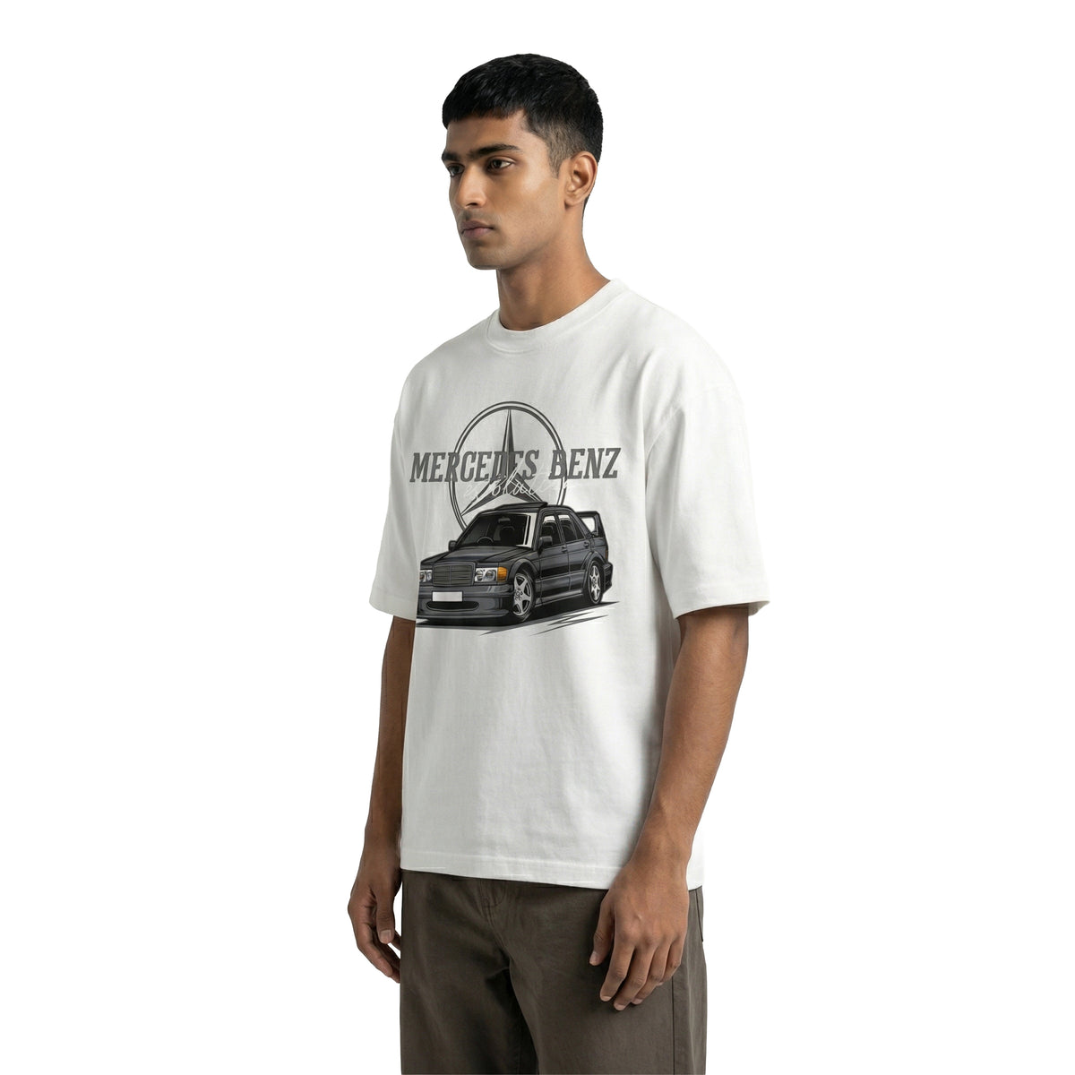 Mercedes-Benz 190Eoversized cotton t-shirt for men and women by BOMBAE STORE