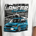 Lancer Evolution Teeoversized cotton t-shirt for men and women by BOMBAE STORE