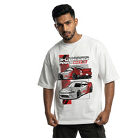 S-Chassis Poweroversized cotton t-shirt for men and women by BOMBAE STORE