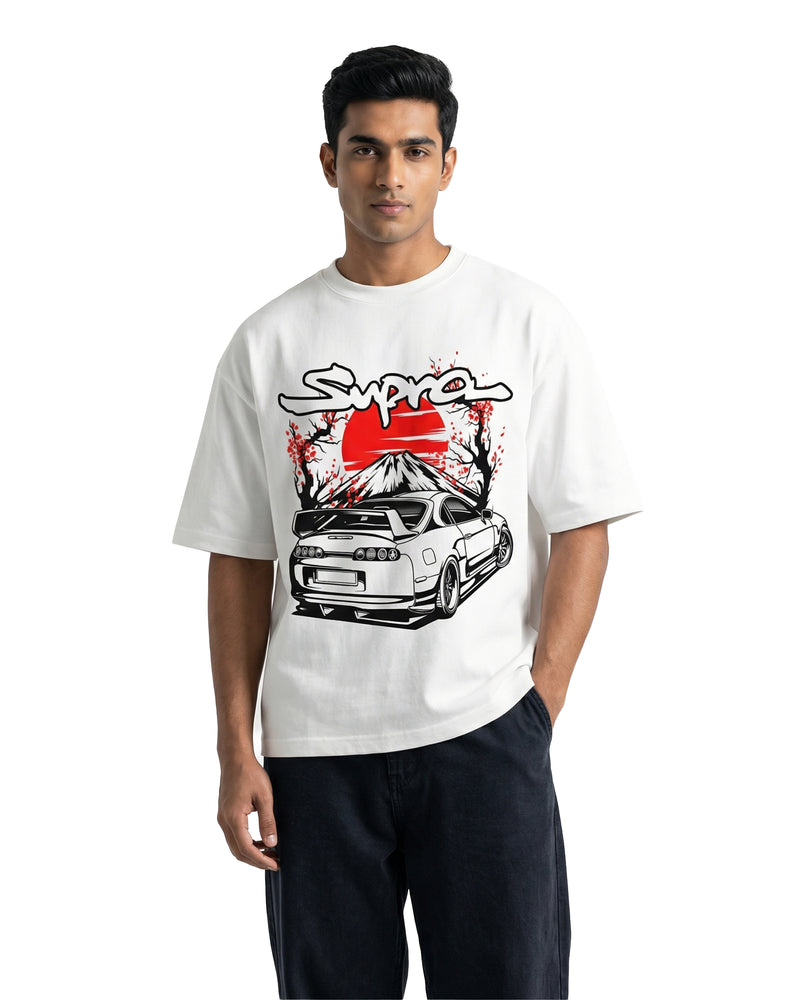 Supra Sakura Sunsetoversized cotton t-shirt for men and women by BOMBAE STORE