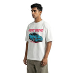 Just Drive M3oversized cotton t-shirt for men and women by BOMBAE STORE