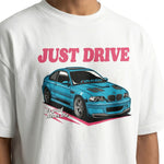 Just Drive M3oversized cotton t-shirt for men and women by BOMBAE STORE