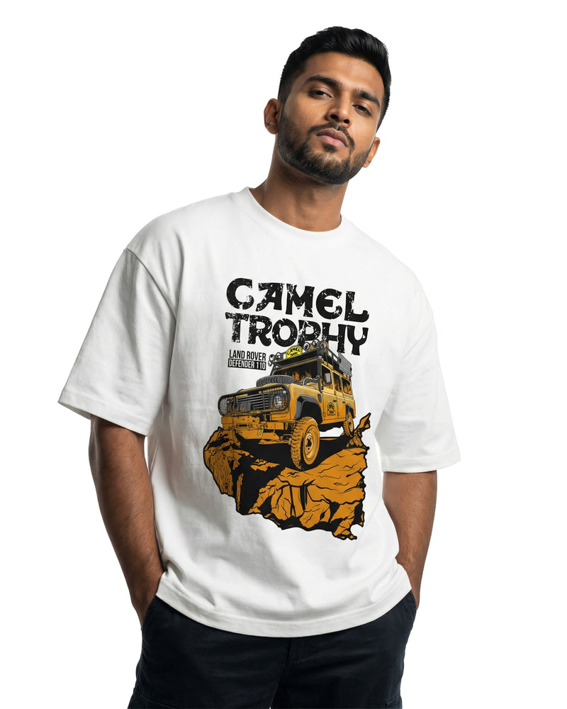 Camel Trophy Defenderoversized cotton t-shirt for men and women by BOMBAE STORE