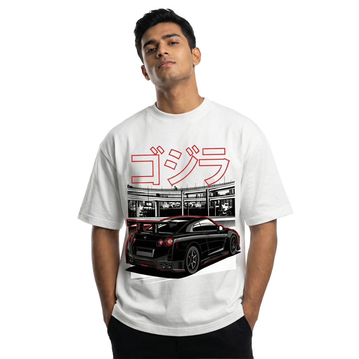Godzilla GT-Roversized cotton t-shirt for men and women by BOMBAE STORE