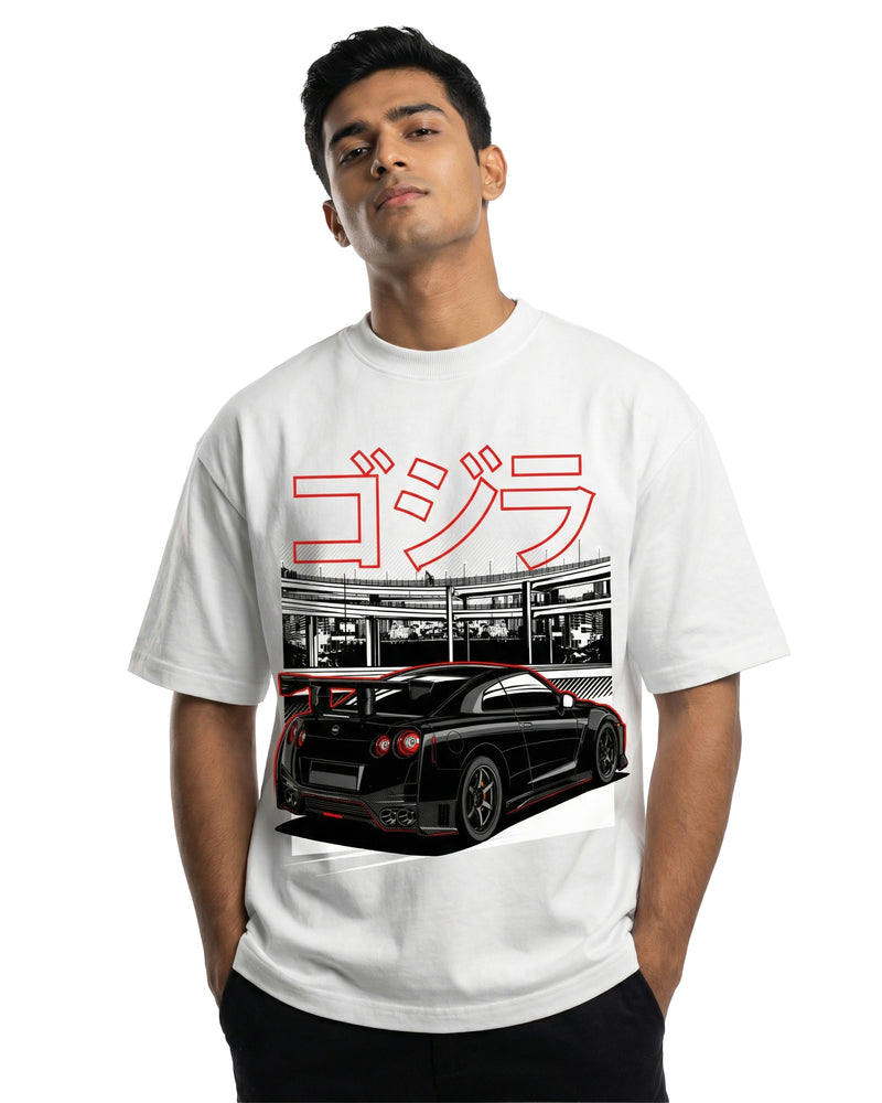 Godzilla GT-Roversized cotton t-shirt for men and women by BOMBAE STORE