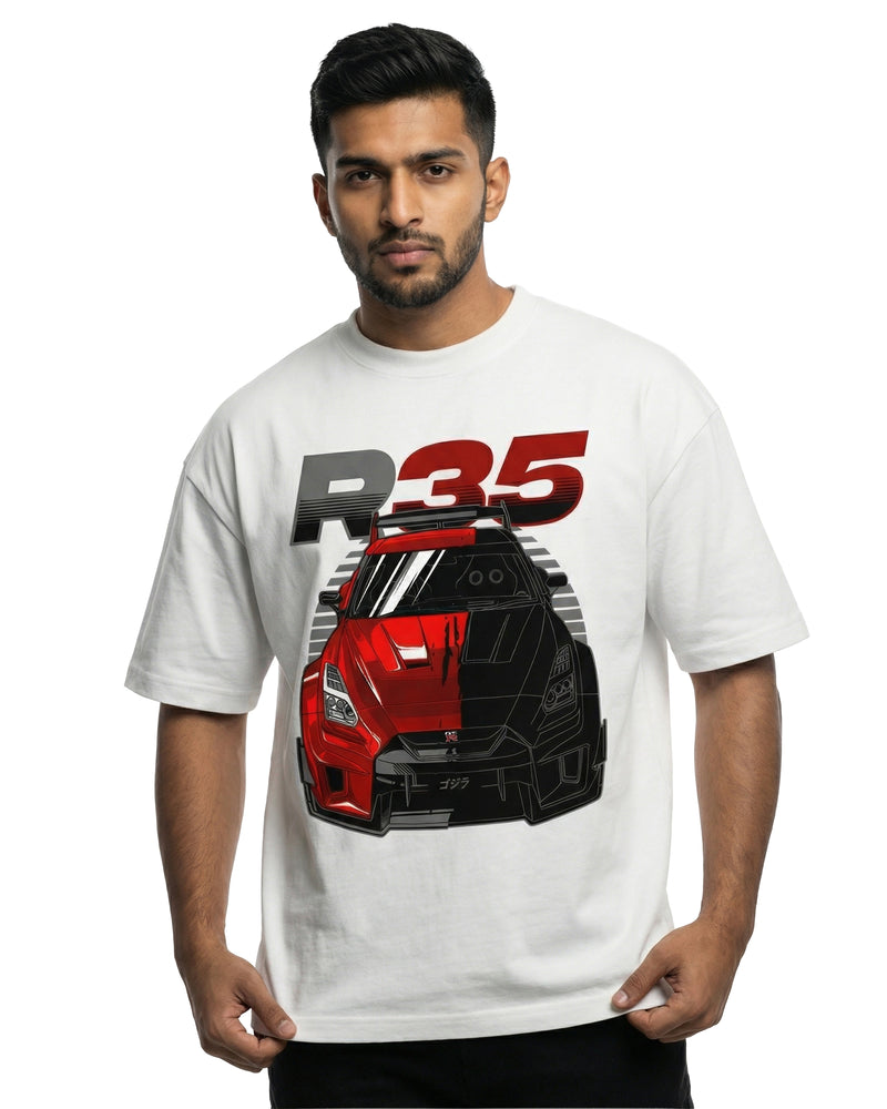 R35oversized cotton t-shirt for men and women by BOMBAE STORE