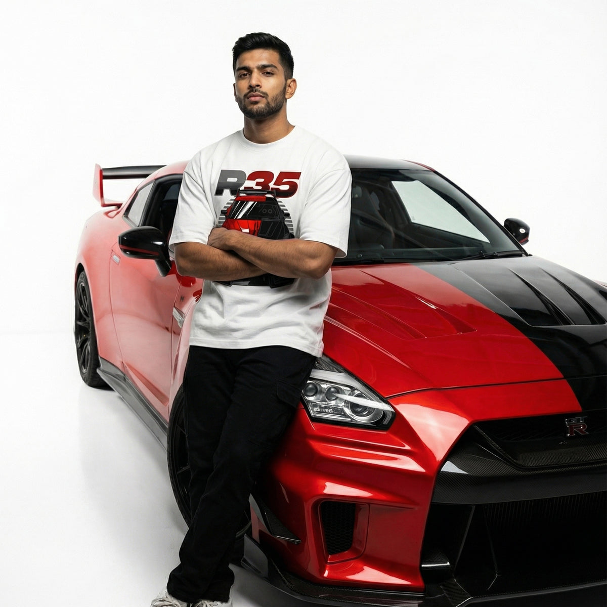 R35oversized cotton t-shirt for men and women by BOMBAE STORE