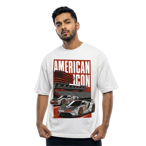American Iconoversized cotton t-shirt for men and women by BOMBAE STORE