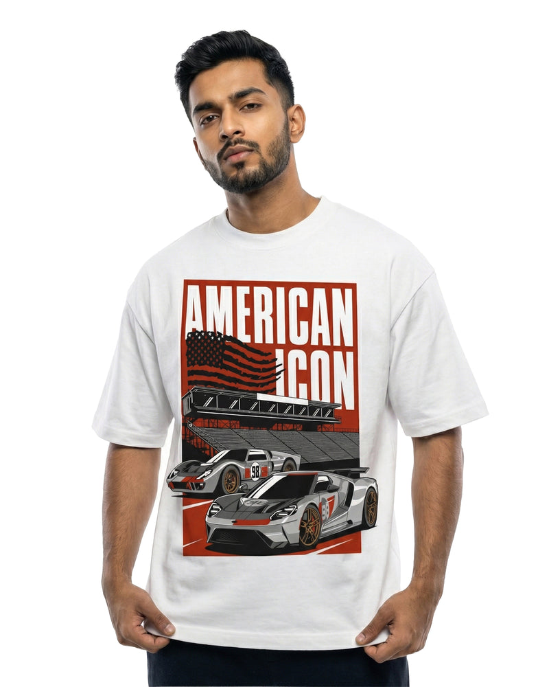 American Iconoversized cotton t-shirt for men and women by BOMBAE STORE