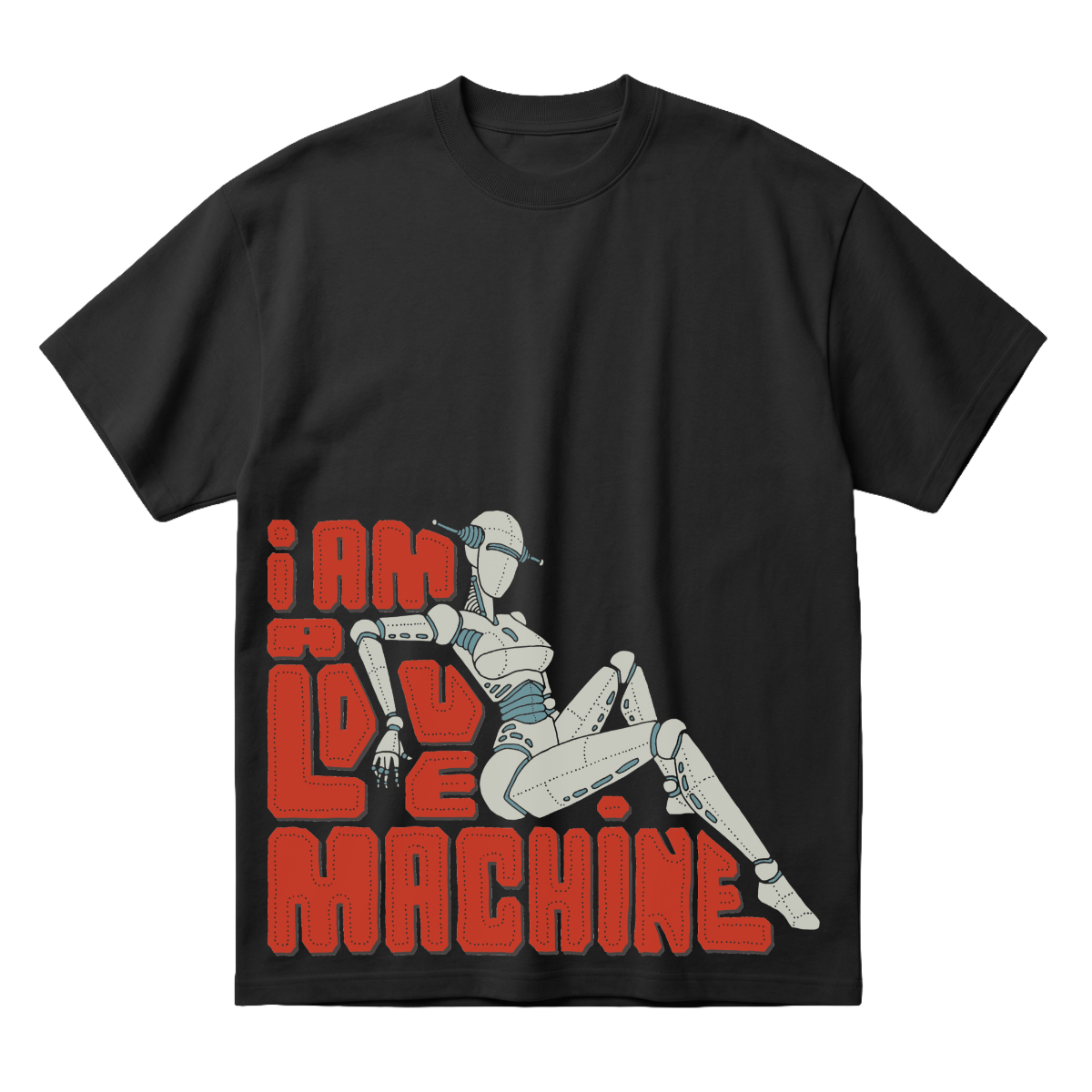 I AM A LOVE MACHINEoversized cotton t-shirt for men and women by BOMBAE STORE