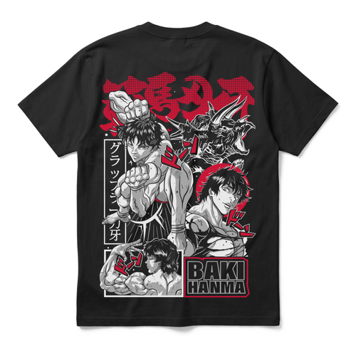 Baki Hanmaoversized cotton t-shirt for men and women by BOMBAE STORE